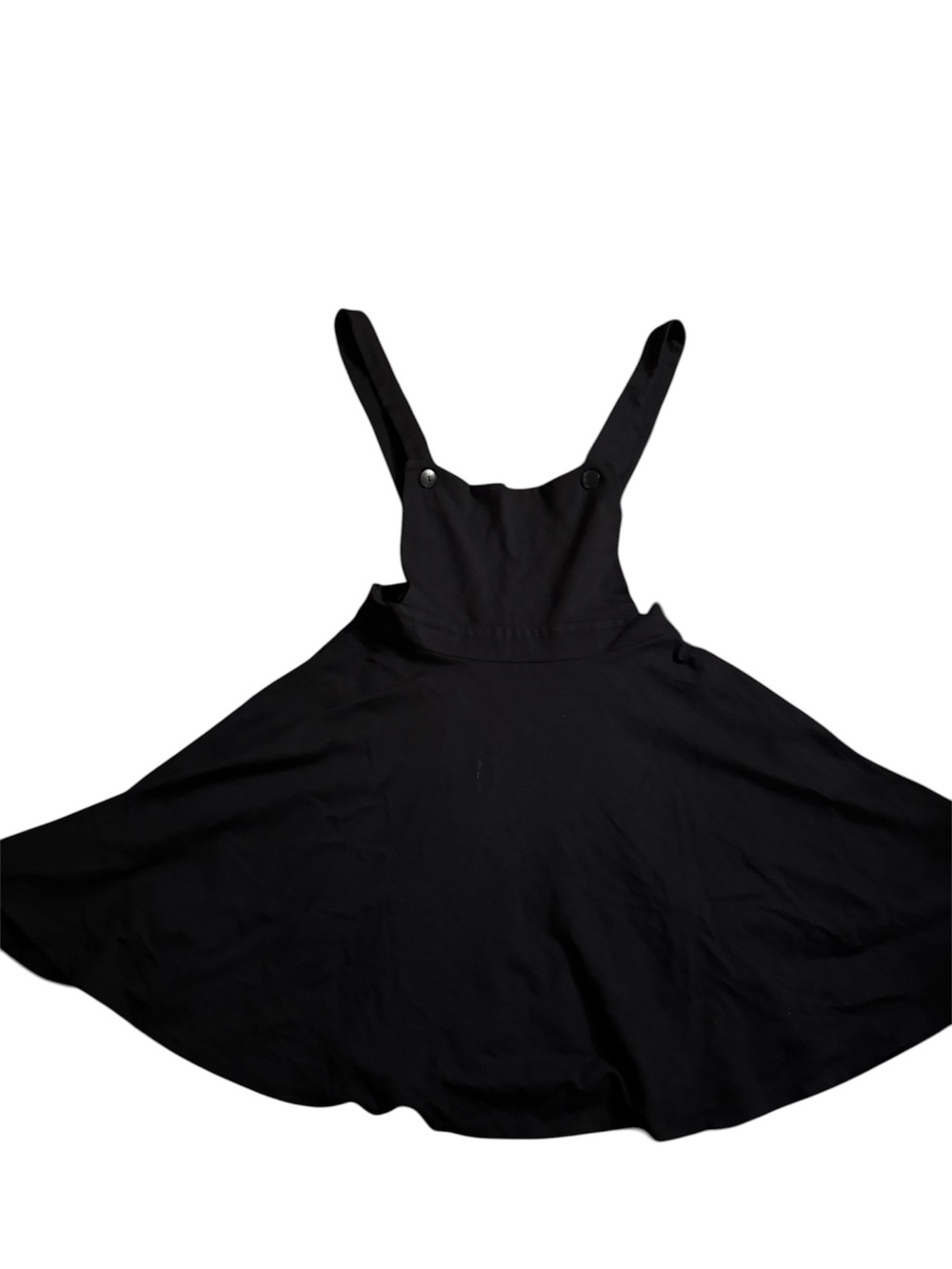 Black Pinafore Skater Dress with Adjustable Straps from Foxblood